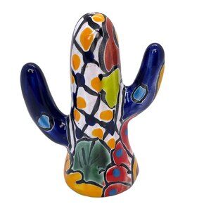 Mexico Talavera Saguaro Cactus Sonoran Seasoning Salt Pepper Shaker Ceramic Art